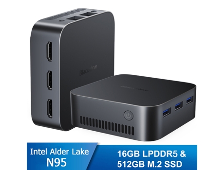 Mini PC BLACKVIEW MP80 (Intel Alder Lake N95 - RAM:16 GB - 512 GB SSD - Pro - Intel UHD Graphics) - Negro