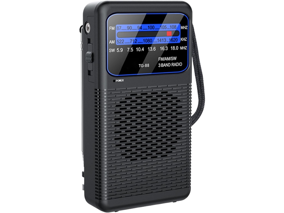 Radio Am/fm Portátil Compacta | Receptor Am/fm/sw, Pilas Incluidas, Luz Led