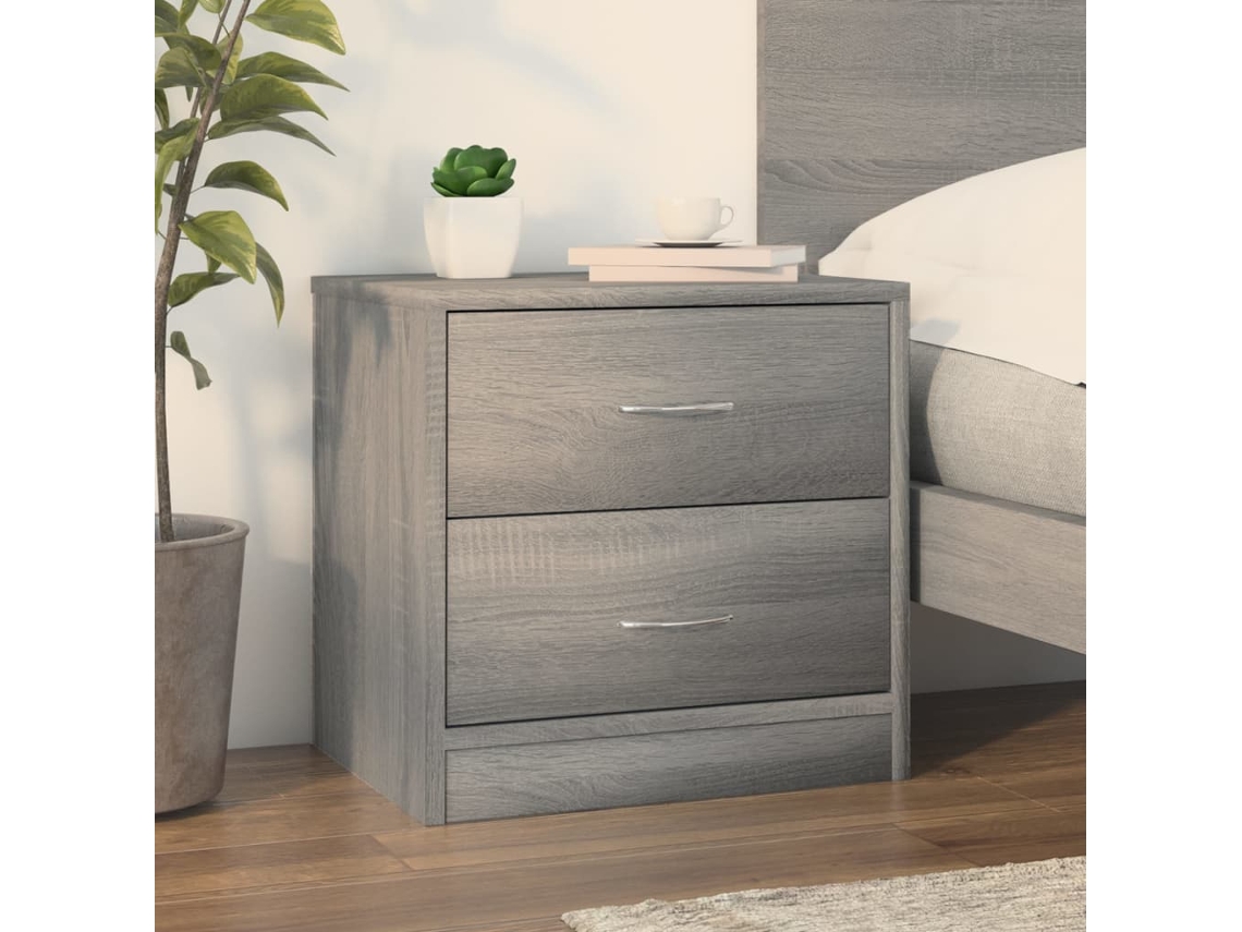 Mesa Cabeceira LOVELY HOME Mesinha 40X30X40 Cm Derivados de Madeira Cinzento Sonoma