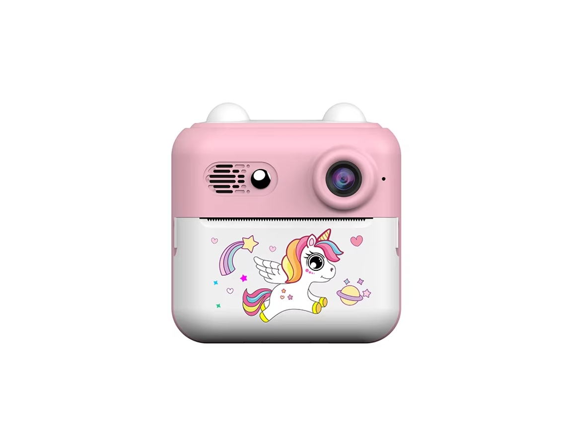 Mini cámara de impresión instantánea A22c, resolución de 24 MP, pantalla de 2,4 pulgadas, impresión térmica HD (rosa)