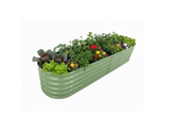 Relaxdays Huerto Elevado, Metal, Xxl, Flores, Plantas Verduras, Hxbxt: 45x240x60 Cm, Cama Semicircular, Verde Salvia