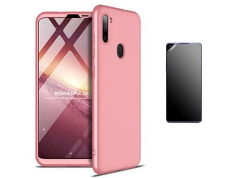 Kit Carcasa Y Protector Samsung M11 Ultimatte Slim Armor 360º Rosa