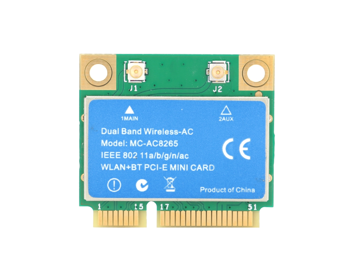 Cartão De Rede Sem Fio Mini Pci-e Dual Band 2.4ghz/5ghz 1200mbps Intel 8265 Com Bluetooth 4.2