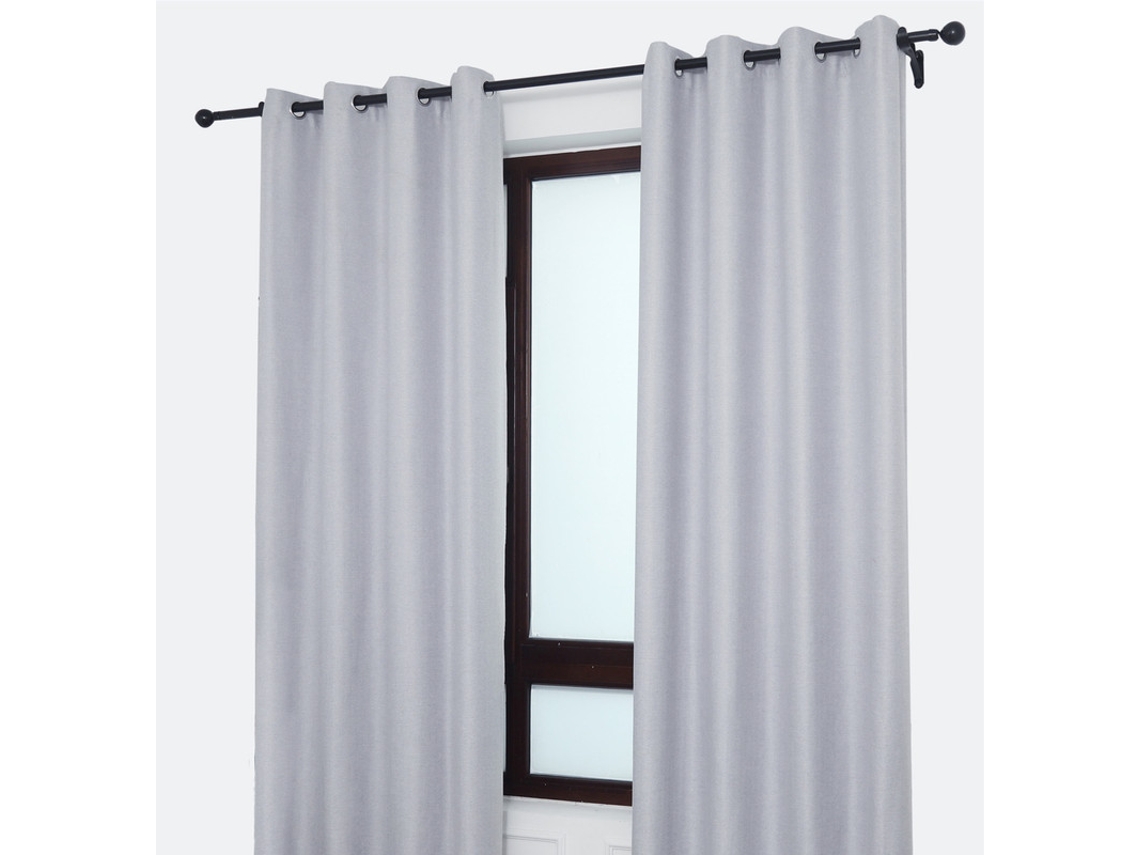 Cortina Fabricada con Tela Fina y Sólida Gris Claro 140 x 260 cm - Individual