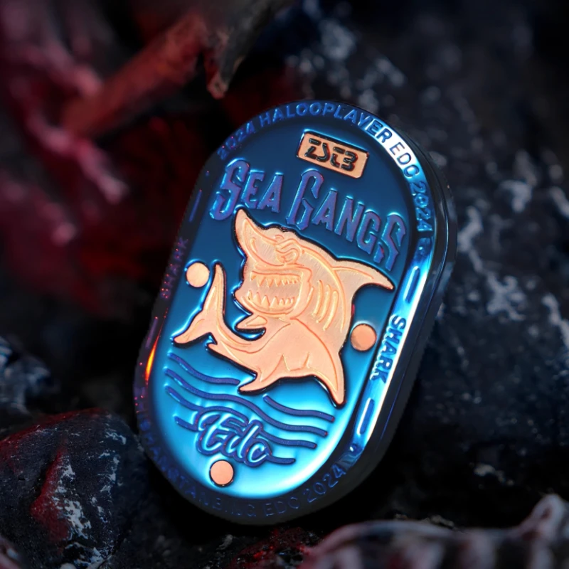 Fidget Spinner Magnético (azul) Con Tarjeta De Empuje, Juguete Antiestrés De Metal Con Trinquete Y Rodillo