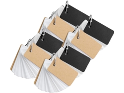 Juego De 8 Tarjetas De Repaso Gruesas En Papel Negro Y Kraft, Tamaño Portátil 10x15 Cm.
