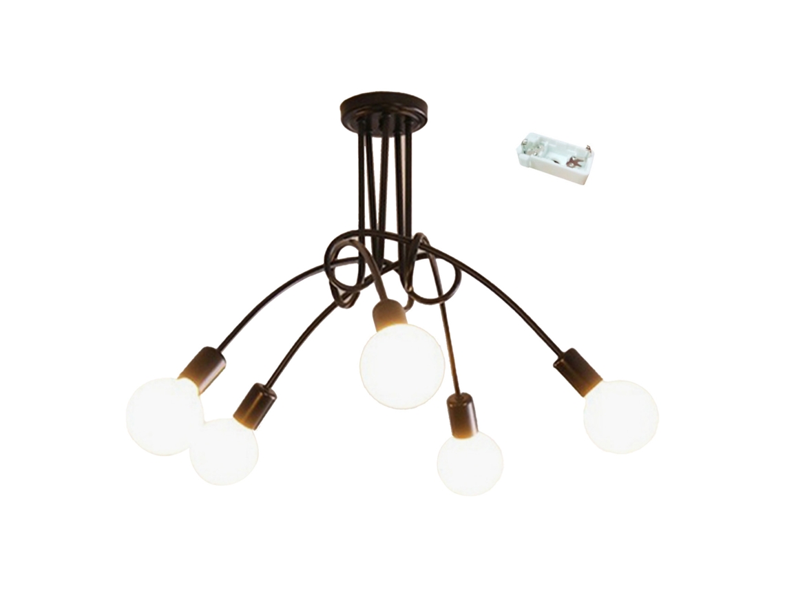 Rebe-lámpara De Techo Industrial Moderna De Hierro Con 5 Cabezas, Fácil Instalación, Ideal Para Salón, Dormitorio Y Cocina