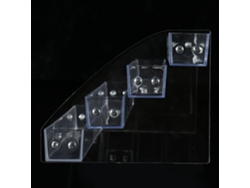 Organizador de esmaltes Rebe-estante em acrílico transparente de quatro camadas, durável e ideal para maquiagem.