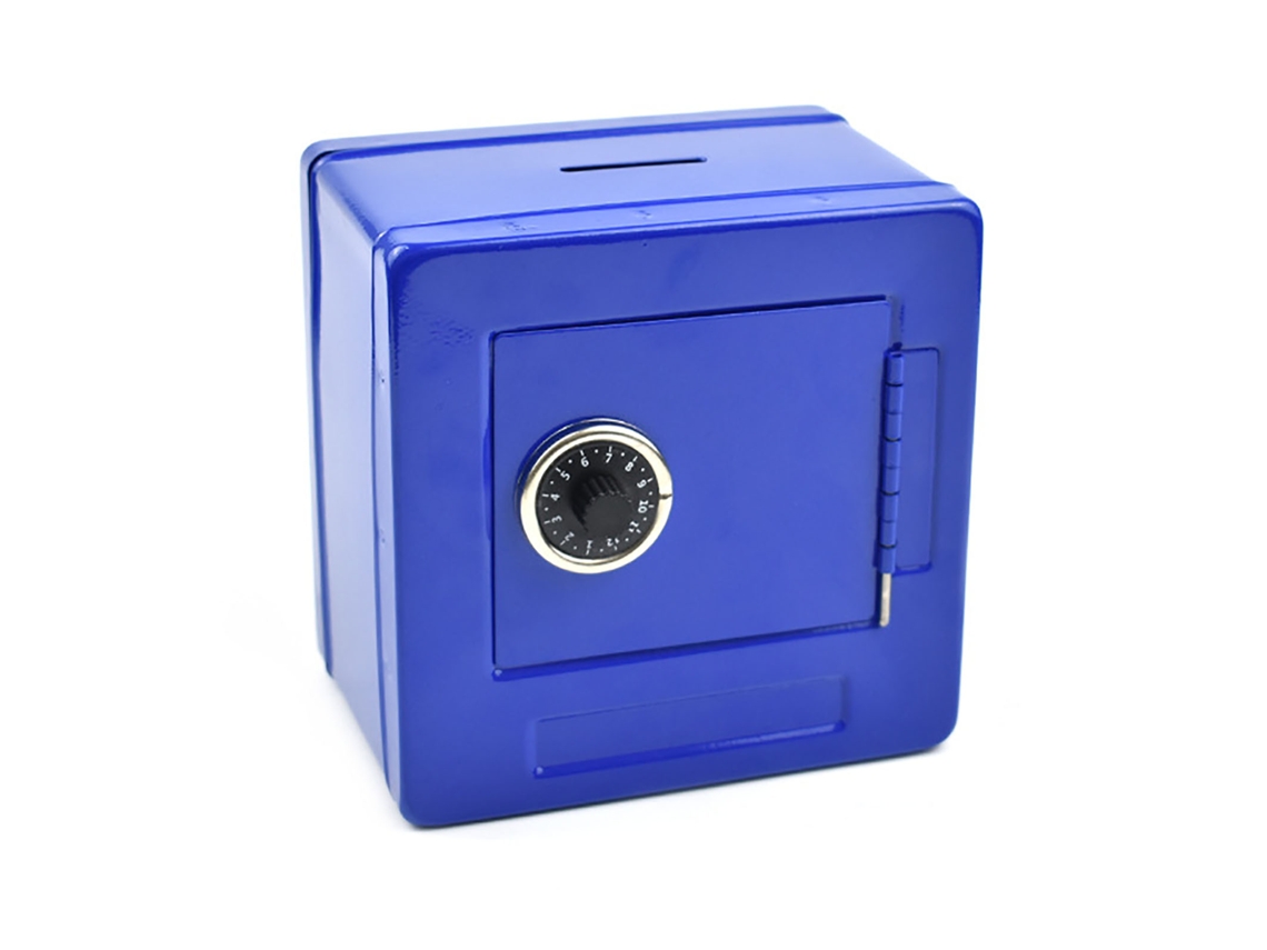 2026-caja De Ahorro Con Contraseña Para Niños, Banco De Monedas De Hierro Robusto, Gran Capacidad, Azul
