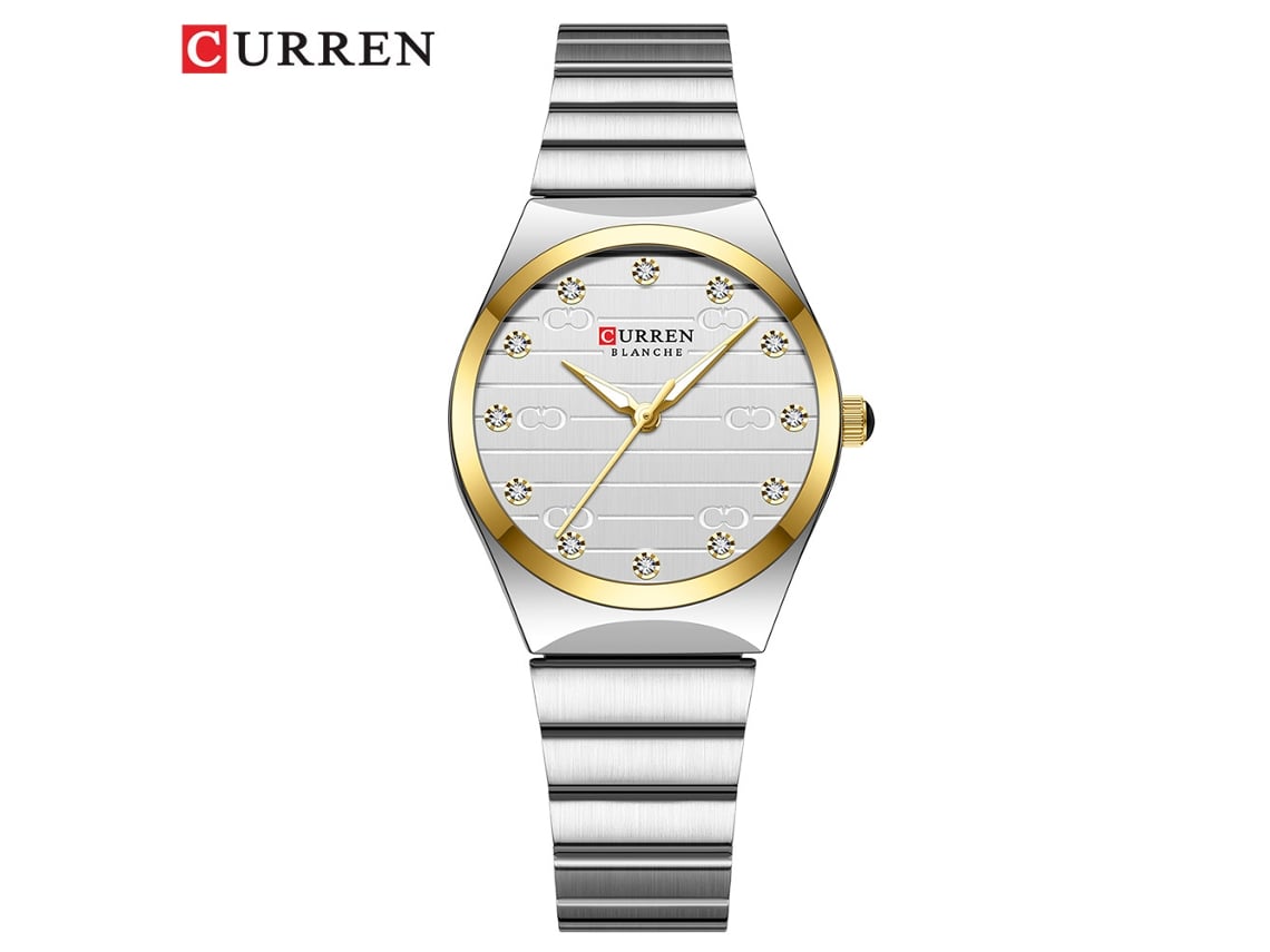 Relógio Feminino À Prova D'água (ouro Branco) Com Mostrador Pequeno E Pulseira De Malha - Relógio Feminino Moderno