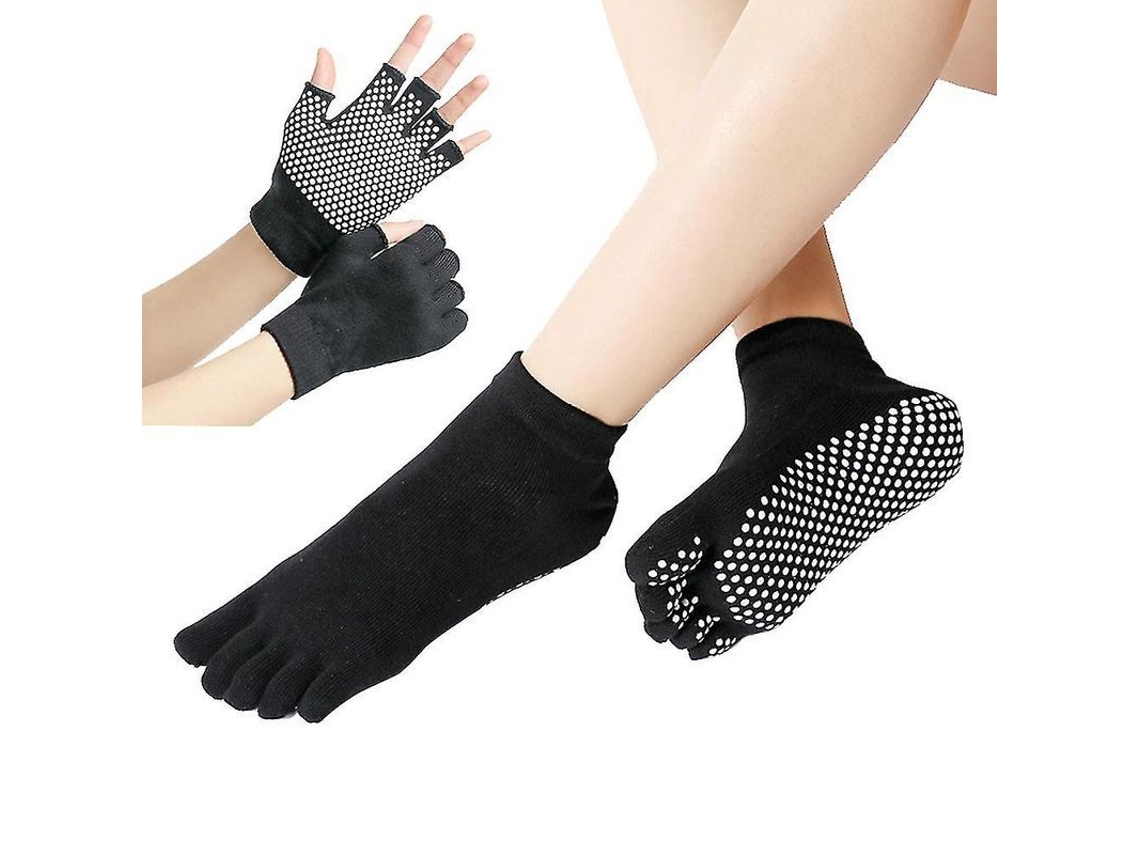 Conjunto De Calcetines Y Guantes Deportivos Para Yoga Y Fitness, Calcetines De Cinco Dedos, Antideslizantes Y Transpirables.