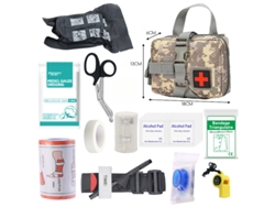 Kit de emergencia multifuncional para exteriores, botiquín táctico de primeros auxilios Cuich (gris)