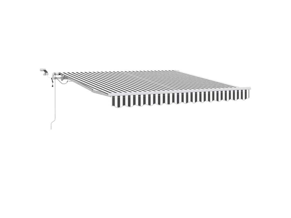 Maison Exclusive - Toldo Retráctil Automático Luz Led Antracita Blanco 300x250 Cm
