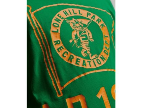 Camiseta para Hombre SUPERDRY (S - Algodón - Verde)