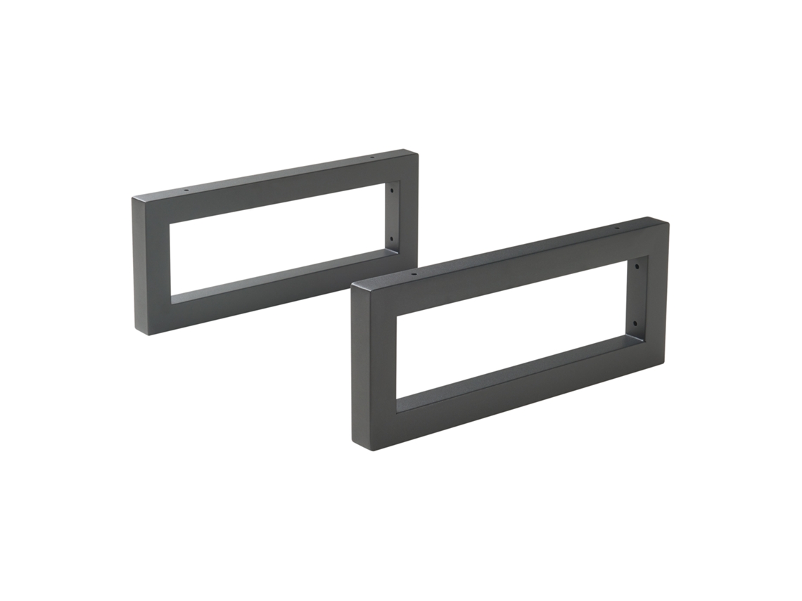 Set de 2 soportes de pared para muebles Hawangen acero 50x20cm - Negro mate [EN.CASA]