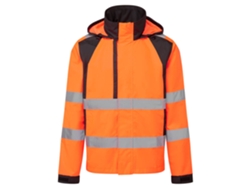 Chaqueta impermeable y de alta visibilidad Portwest Wx2 Eco Hi Vis / Amarillo Negro / S
