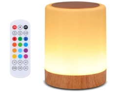 Lámpara de mesita de noche táctil con 13 colores RGB y 5 niveles de brillo, recargable por USB, luz nocturna regulable con Bestvite