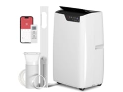 Aire acondicionado portátil de 12000 BTU con wifi, control por voz, refrigeración, deshumidificación y ventilación para dormir.