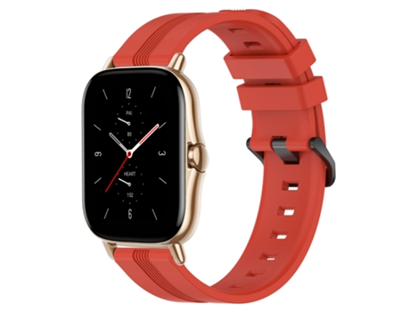 Correa Smartwatch para Amazfit GTS 2 Cóncava Rayada Slicone 20mm (Rojo)