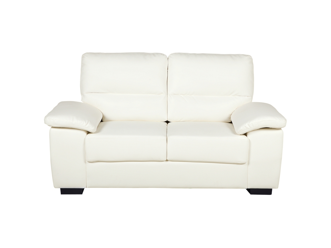 Sofá de 2 plazas BELIANI Vogar de Piel sintética Beige 156x74x90