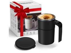 Taza de café con agitador automático e indicador de temperatura, recargable por USB, acero inoxidable 304 STELASPLEN