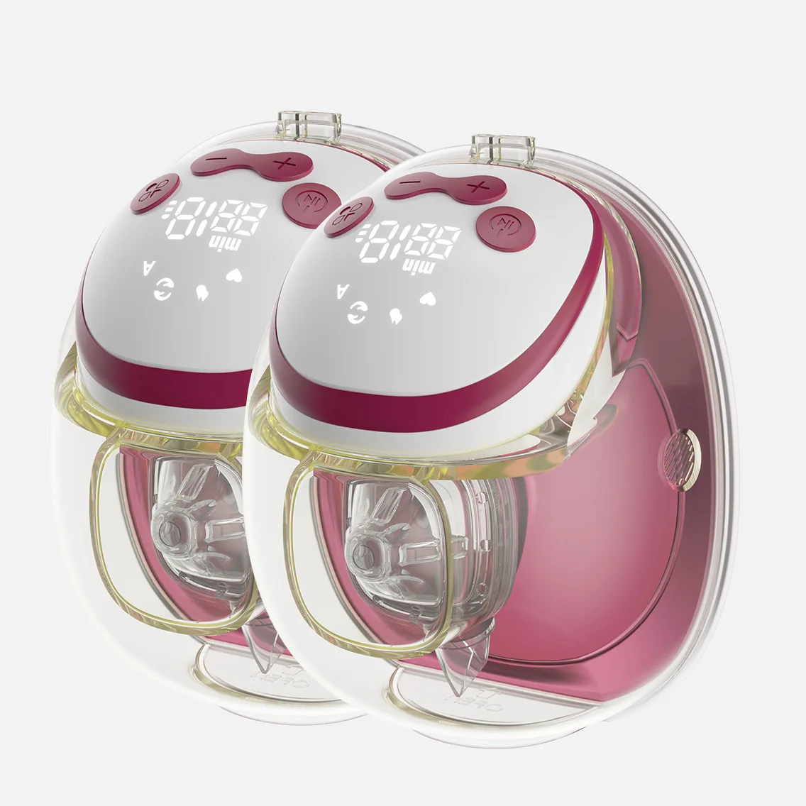 (2 Piezas En Morado Y Rojo) Extractor De Leche Eléctrico Portátil, Manos Libres, Recargable, Automático