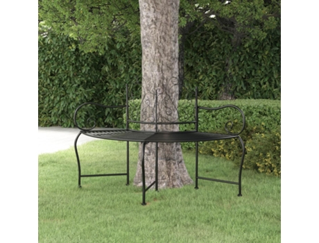 MAISON EXCLUSIVE Banco de jardín de acero negro 150 cm