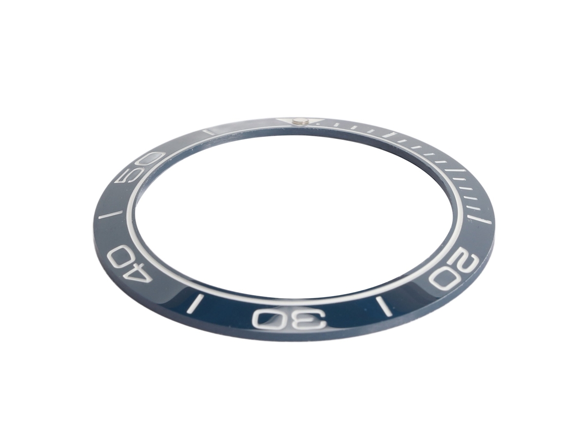 Bisel de cerámica para reloj de 41,5 mm, azul y blanco