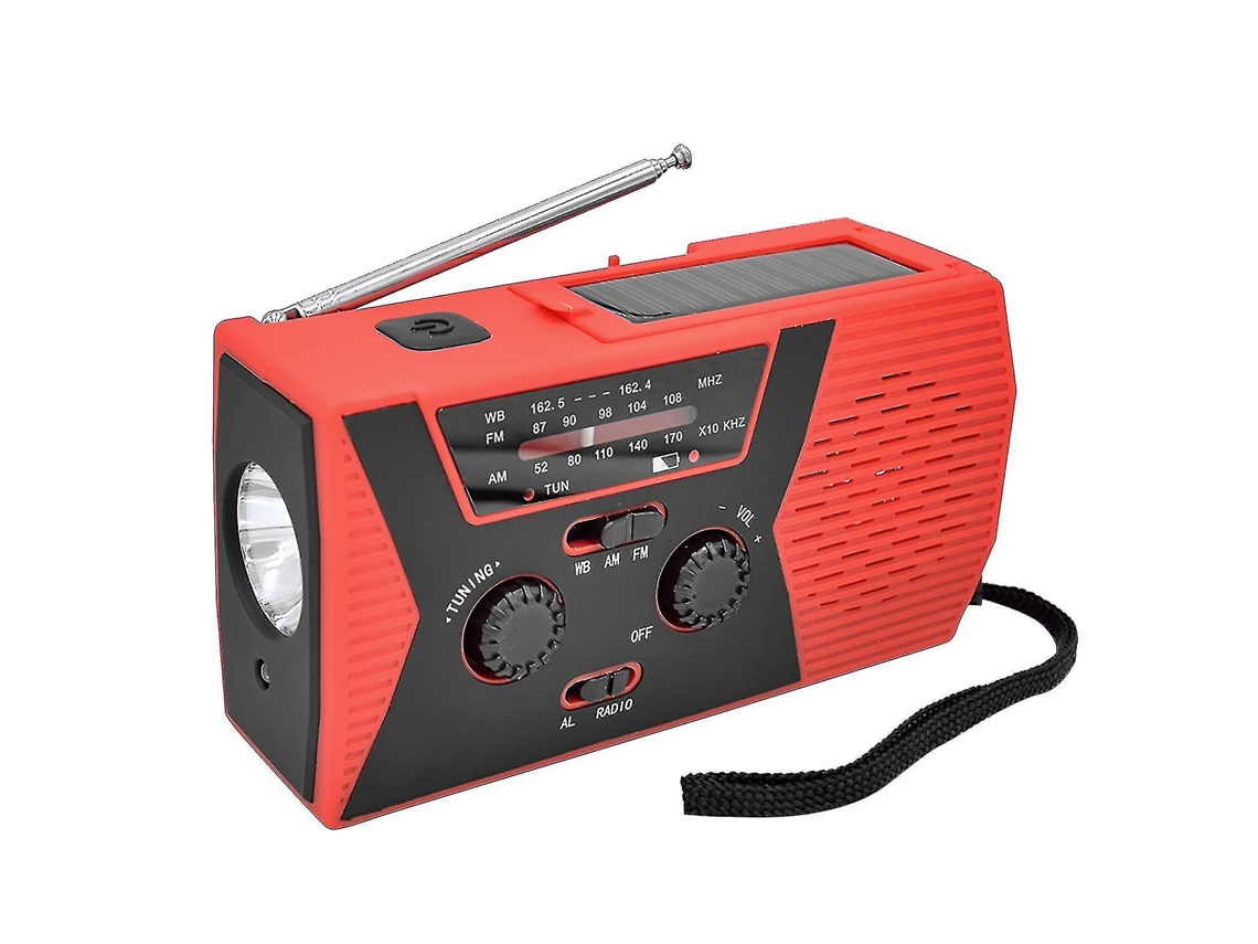 Emergency Solar Hand Crank Dynamo 4000mah Weather Radio Flashlight Charger