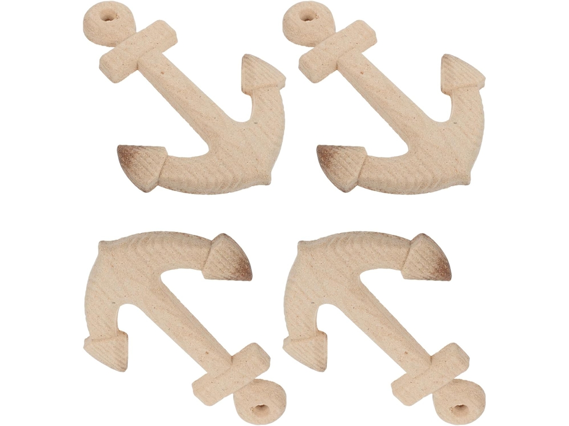 Juego 4 Anclas Pared Madera Pintar Decoraciones Náuticas 18 Estilo Marinero Decoración Colgante Dormitorio