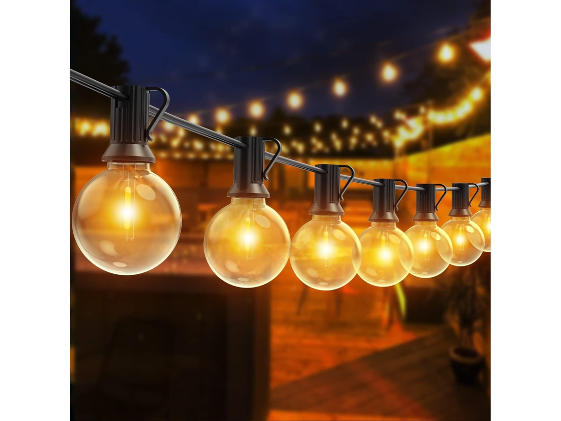 Guirnalda Led Para Fiestas Al Aire Libre, 30 M, Con 50+2 Bombillas Irrompibles, Resistente Al Agua Ip44, Ideal Para , Jardines, Bodas Y Fiestas.