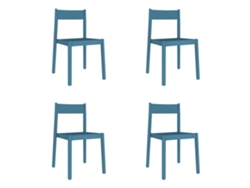GARBAR DANNA Set 4 Silla Interior Exterior Azul retro