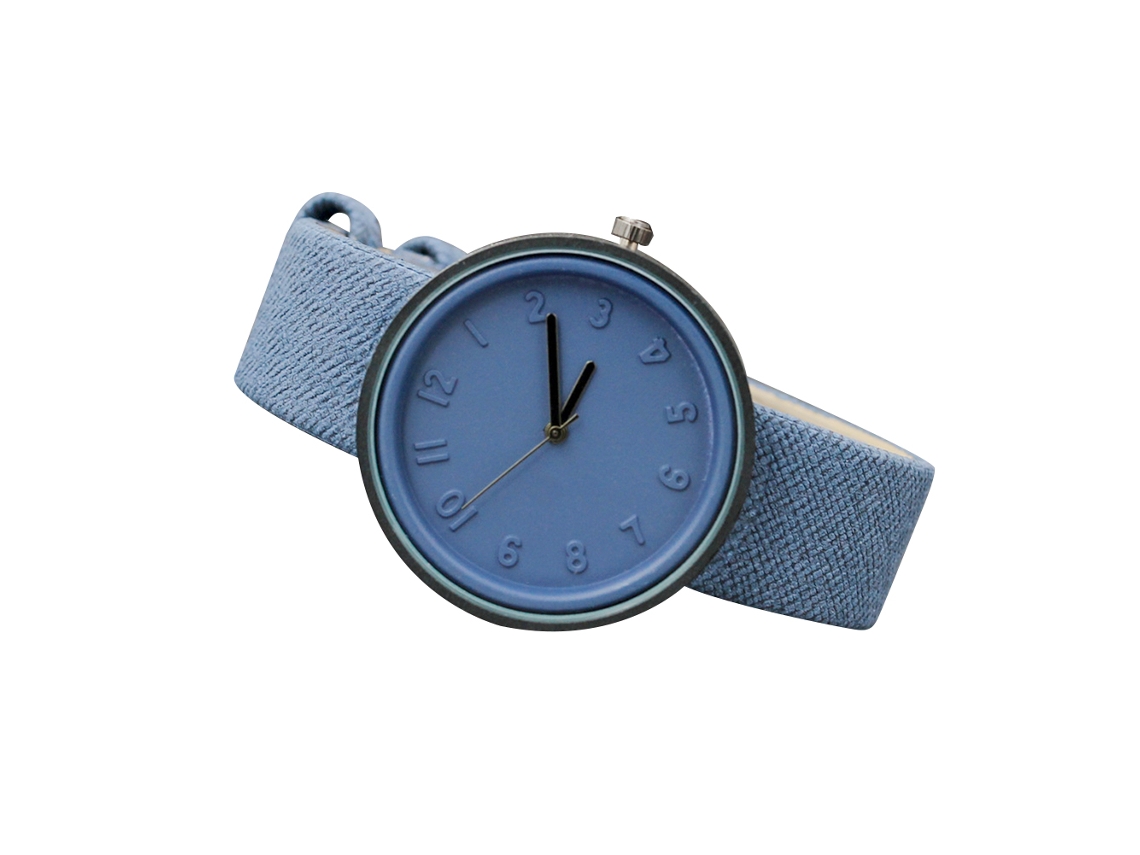 Reloj De Pulsera Para Parejas De Estudiantes Con Números Arábigos, Correa De Poliuretano Y Movimiento De Cuarzo Azul.