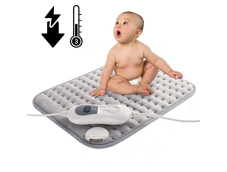 Almohadilla Eléctrica MOBICLINIC Manta Térmica 40X30Cm Muy Bajo Consumo 3 Niveles de Calor 100W Gris