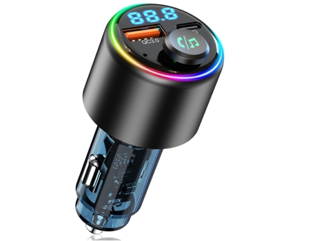 Transmisor Fm Bluetooth 5.3 para Coche Usb Tipo C Cargador Encendedor Pd 30W y Qc3.0 18W Adaptador Encendedor Bluetooth para BISBISOUS