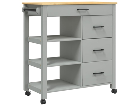 Carrito De Cocina VIDAXL Gris Madera (84x40x90 cm)