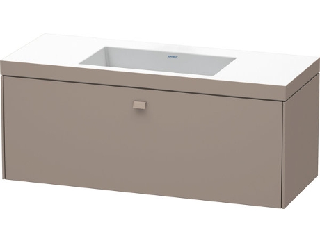 Lavamanos DURAVIT Brioso c-bonded con base mural 120,0x48,0 cm 1 cajón sin rebosadero con banco para grifos sin agujero para grifos