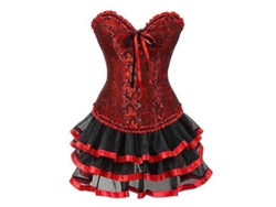 Conjunto Sexy De Corsé Sobre El Busto Y Falda Tutú Para Mujer, Tallas S-6xl Con Lazo - Material De Poliéster Y Elastano.
