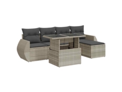 Conjunto 6 De Sofá De Jardín VIDAXL Gris Poli Ratán
