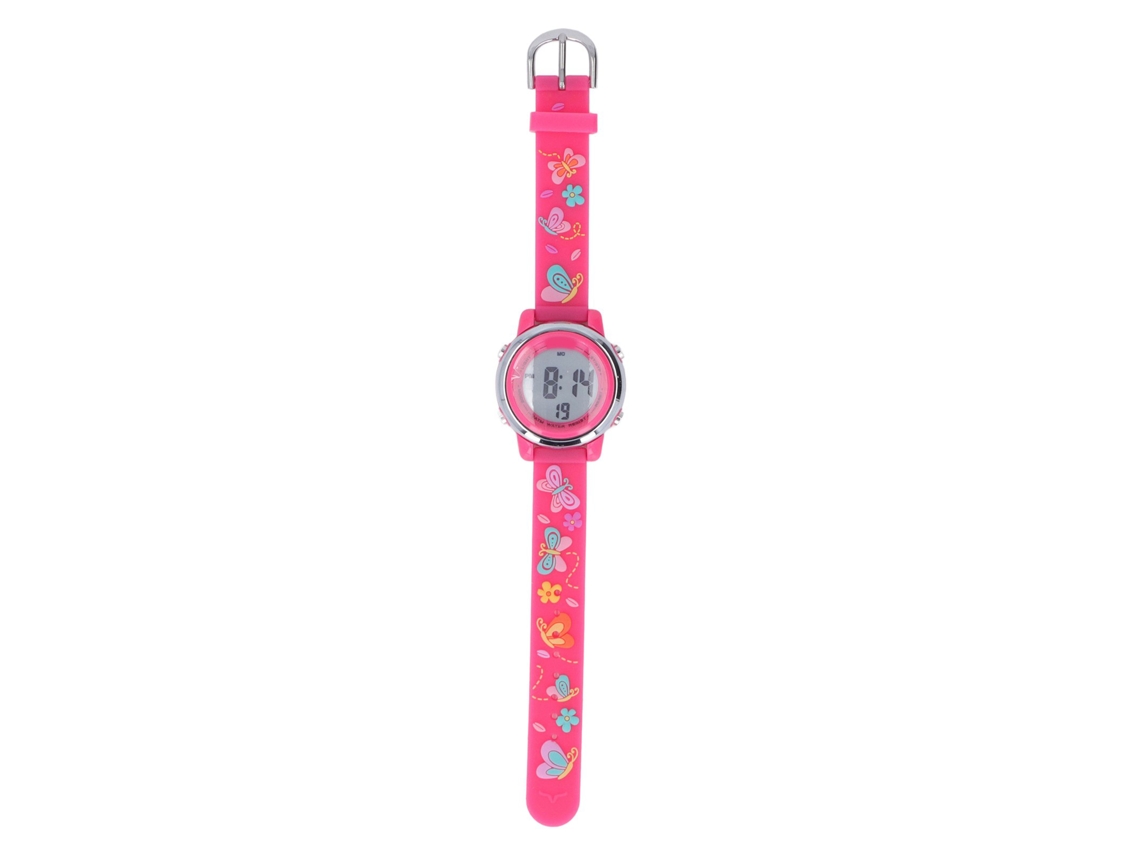 Dan26-reloj Led Para Niños Impermeable Con Luz De Fondo Reloj Digital Infantil Con Alarma Cronómetro 3-10 Años Rojo Rosa
