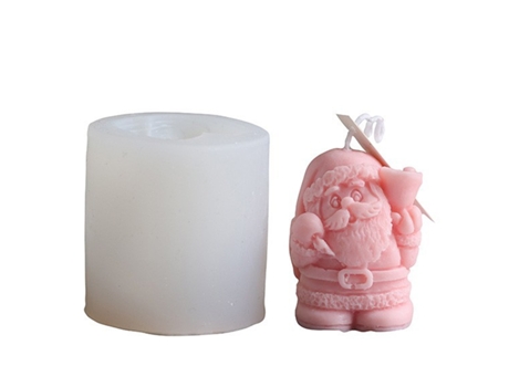 Molde de Silicona para Velas Artesanales, Modelo C, con Imagen de Papá Noel