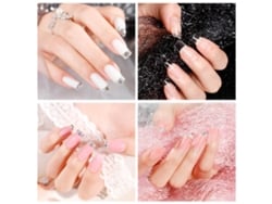 Kit de extensión de uñas de gel Rebe con lámpara UV/LED, base, capa superior, pincel y herramientas de manicura.