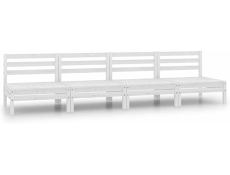 Conjunto 4 de muebles de jardín VIDAXL madera maciza de pino blanco