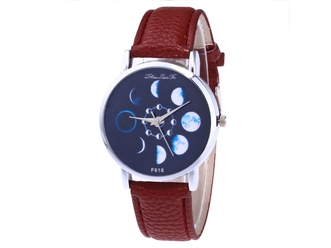 Reloj Deportivo Zhoulianfa Para Hombre Y Mujer, Cuero Marrón, Cuarzo F618-a