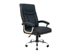 Silla de oficina reclinable Rondi Burgas M 1 con base cromada en PU negro