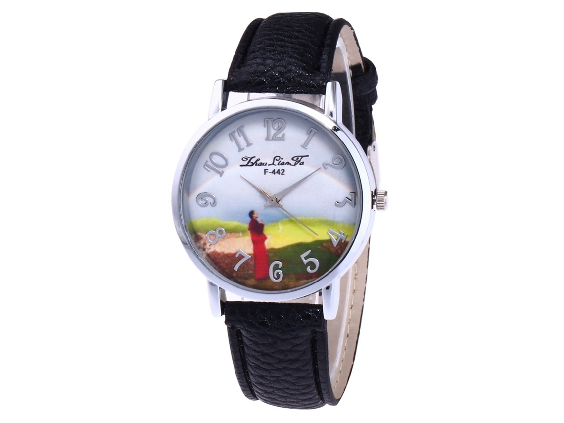 Reloj De Pulsera Zhoulianfa Quartz, Diseño Nebuloso, Piel Sintética Unisex, Azul