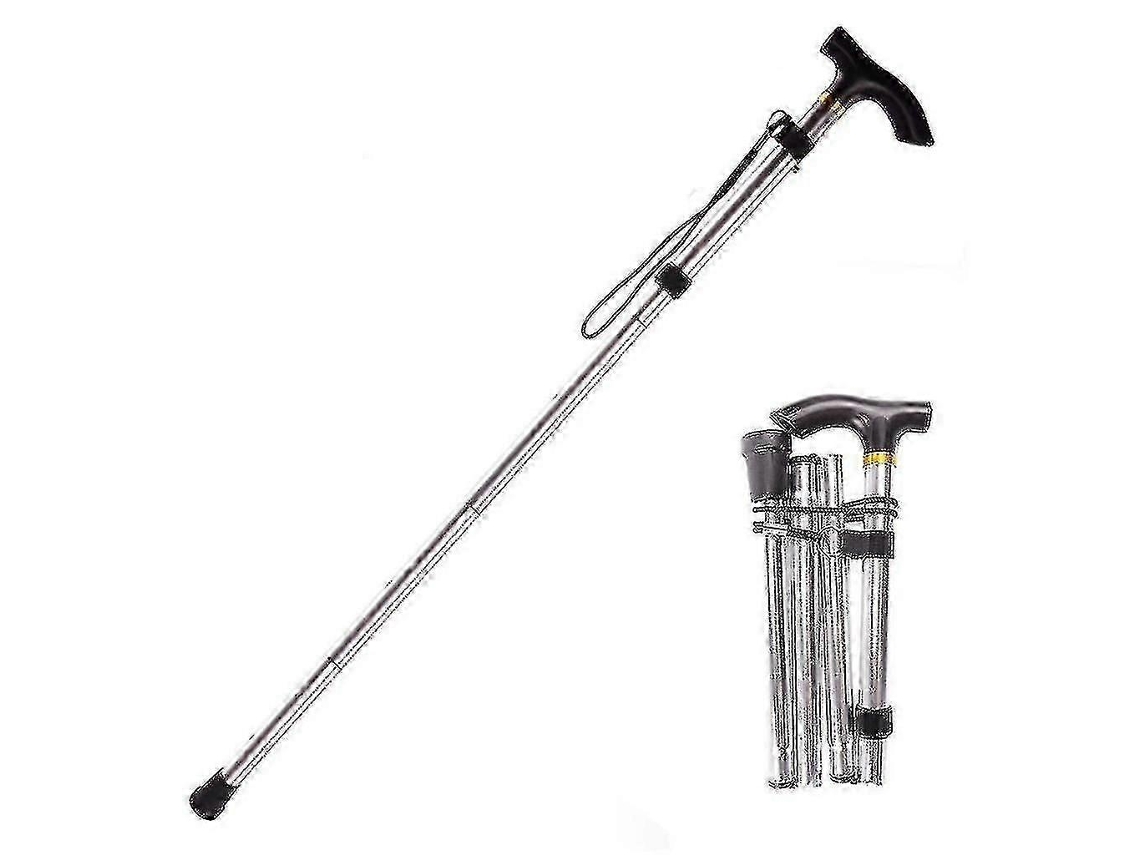 Bastón plegable ajustable, base deportiva, senderismo, trekking, bastones de aleación de aluminio, bastón plegable, 1 unidad
