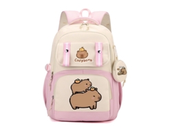 Mochila Escolar Infantil Capybara, Mochila De Gran Capacidad Con Monedero, Rosa 08 Gertiz