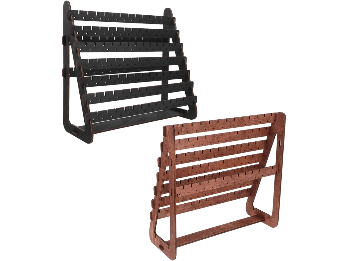 Soporte De Madera Retro De 2 Piezas Para Exhibir Pendientes, Organizador De Joyas Compacto.