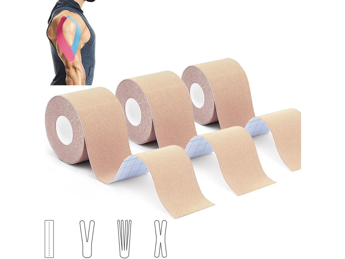 Conjunto de 3 rolos de fita kinesiológica de 5m x 5cm da Digitallab